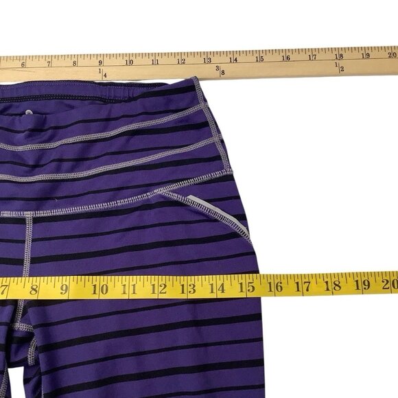 Athleta Purple Striped Ruched Reflective Yoga Gym Legging Jogger Womens Size S - Picture 9 of 10
